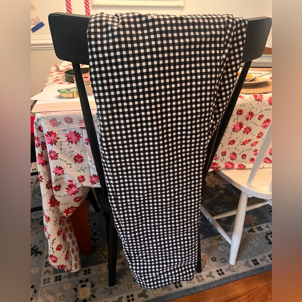 Talbots Black & White Gingham Wide-Leg Pants